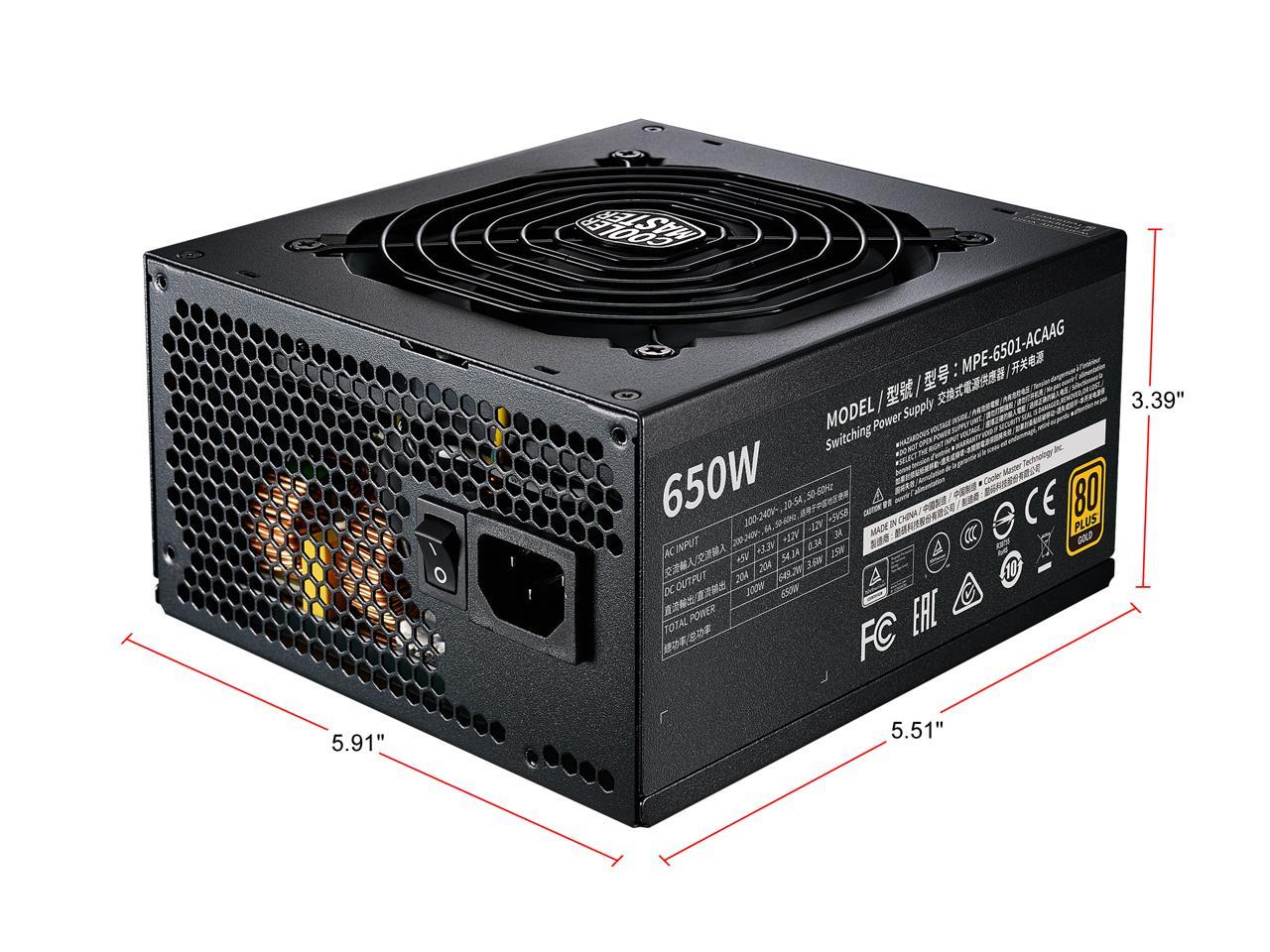 Cooler Master Mpe-6501-Afaag-Us 80 Plus Gold 650W V2 Full Modular Atx 12V Power Supply W/ Active Pfc