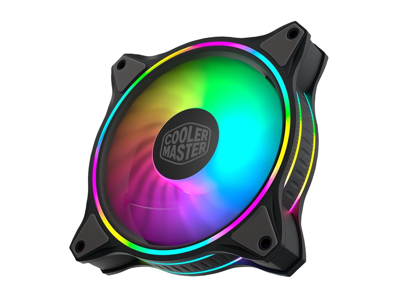 Cooler Master Masterfan Mf120 Halo Addressable Rgb 120Mm Fan With Duo-Ring Argb Led Lighting