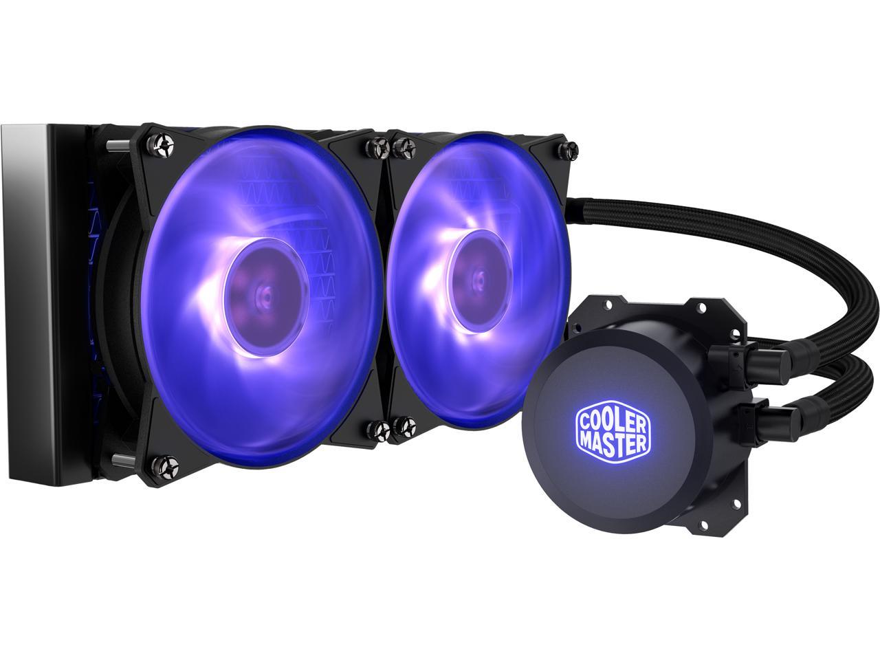 Cooler Master Masterliquid Ml240L Rgb Close-Loop Cpu Liquid Cooler, 240Mm Radiator, Dual Chamber Rgb