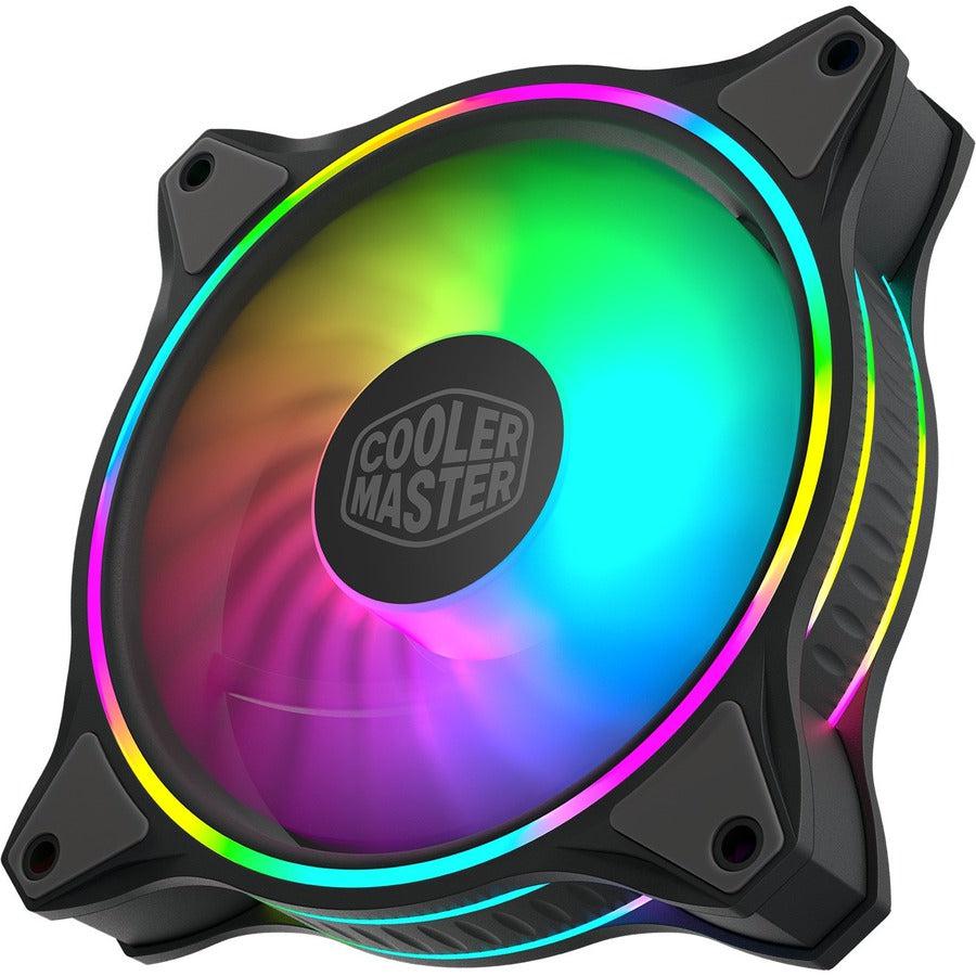 Cooler Master Masterfan Mf120 Halo Addressable Rgb 120Mm Fan With Duo-Ring Argb Led Lighting