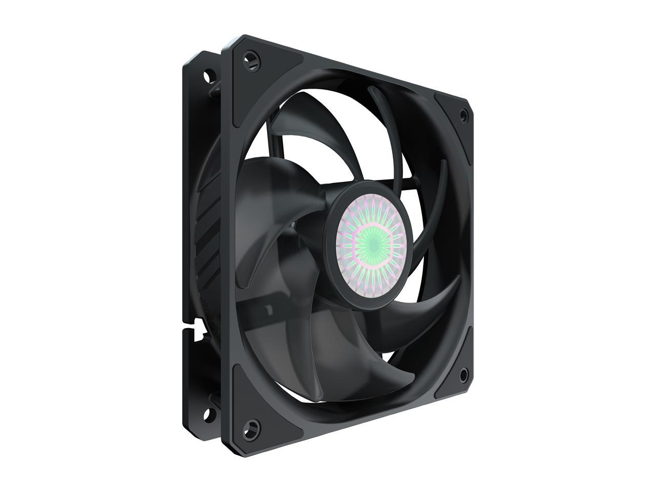Cooler Master Sickleflow 120 V2 All-Black Square Frame Fan With Air Balance Curve Blade Design, Sealed Bearing, Pwm Control For