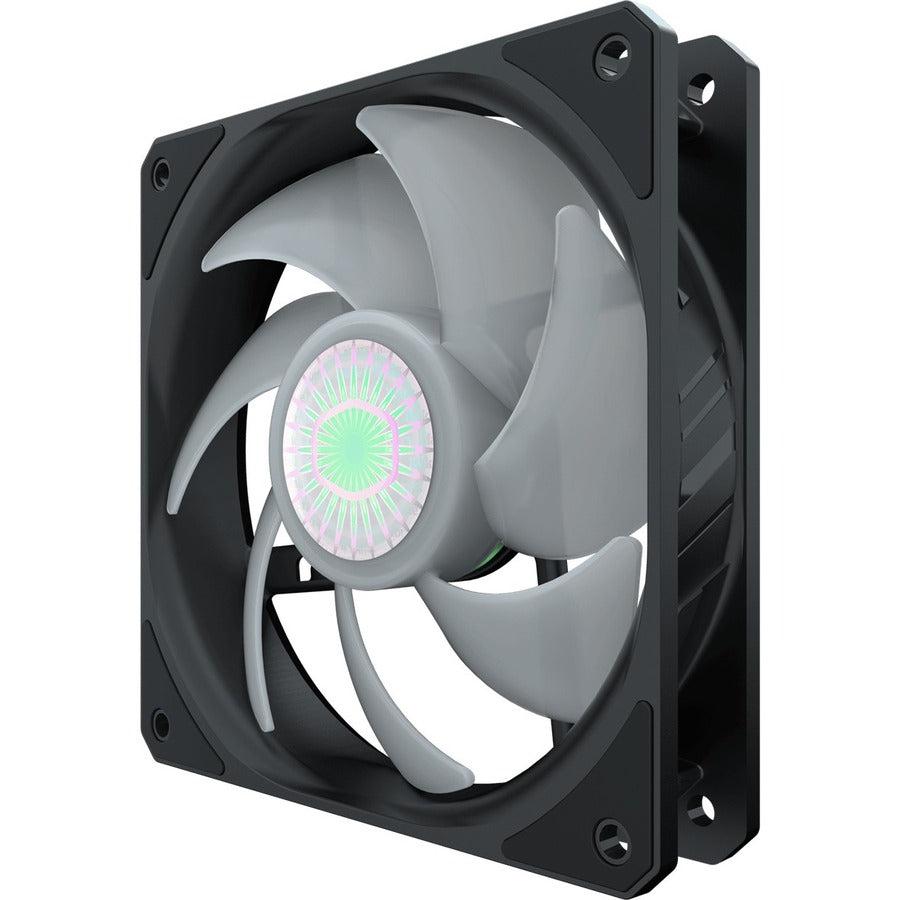 Cooler Master Sickleflow 120 V2 All-Black Square Frame Fan With Air Balance Curve Blade Design, Sealed Bearing, Pwm Control For