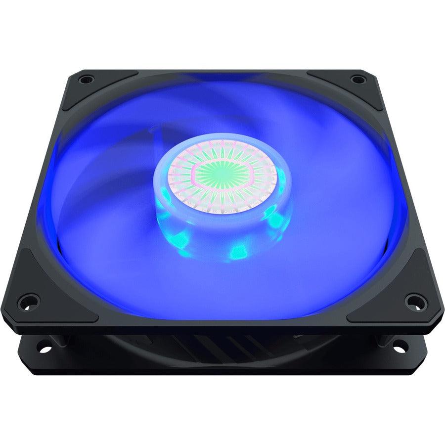 Cooler Master Sickleflow 120 V2 Blue Led Square Frame Fan With Air Balance Curve Blade Design,