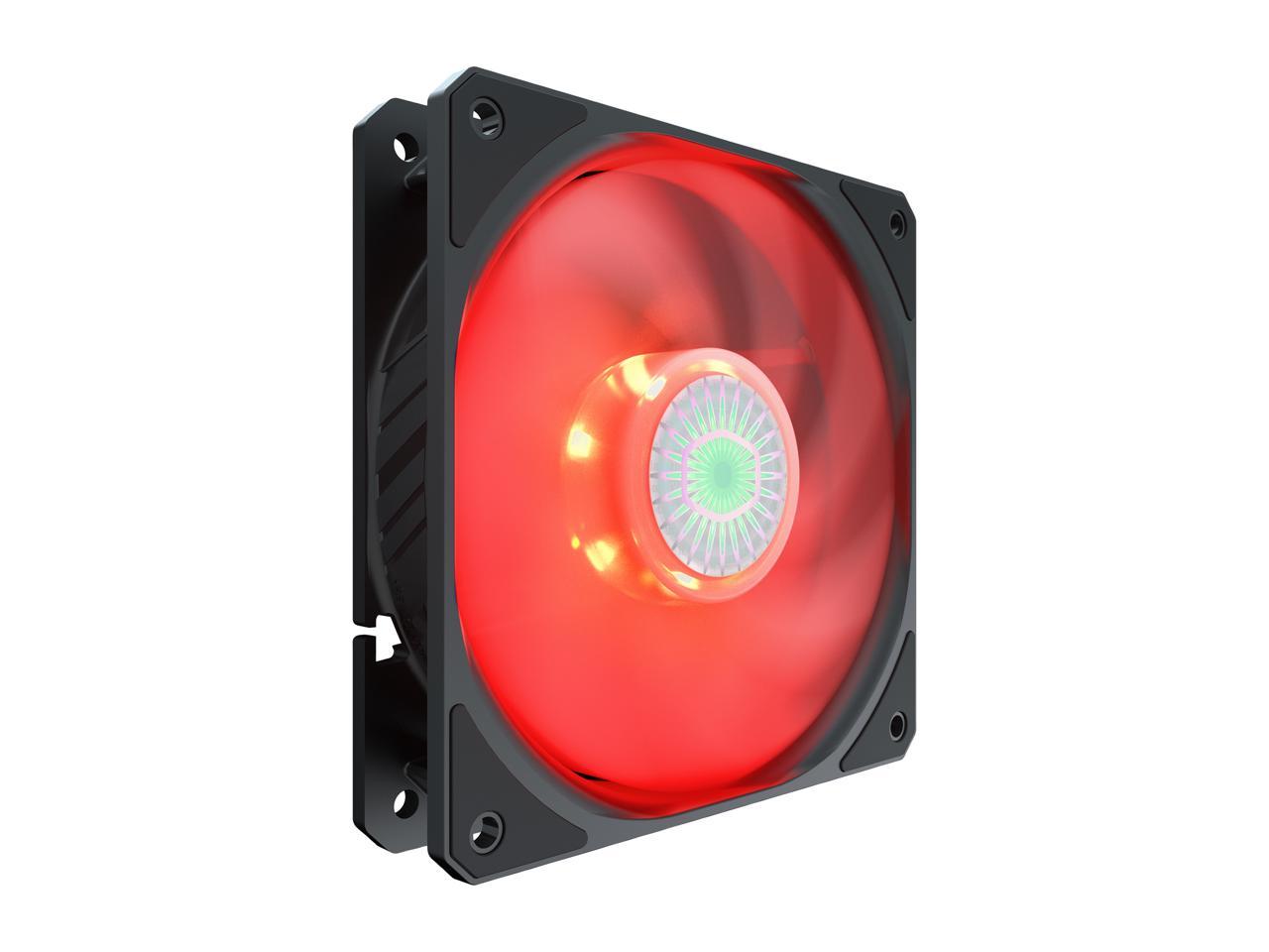 Cooler Master Sickleflow 120 V2 Red Led Square Frame Fan With Air Balance Curve Blade Design, Sealed