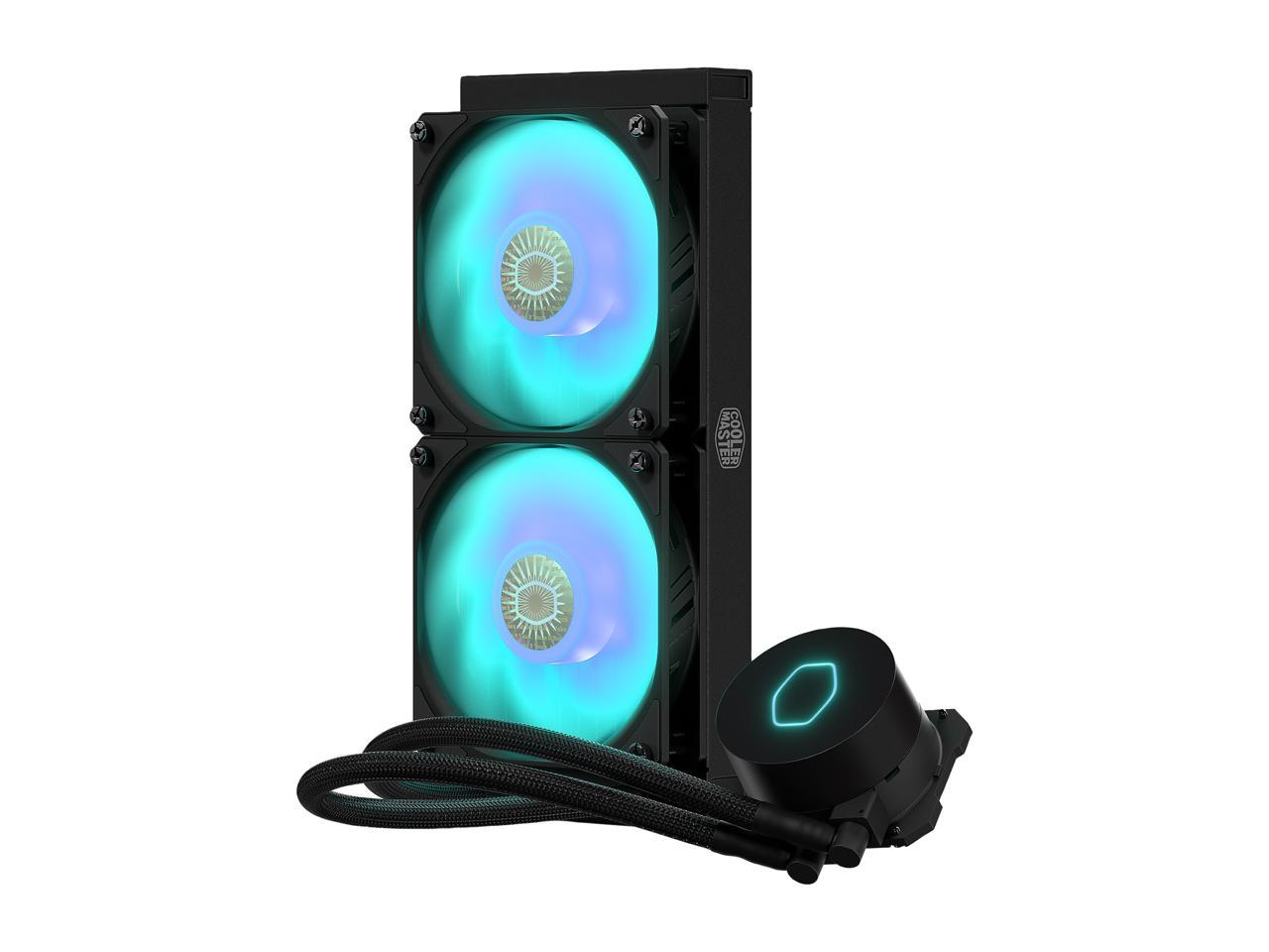 Coolermaster Masterliquid Ml240L Rgb V2, Close-Loop Aio Cpu Liquid Cooler, 240 Radiator, Dual