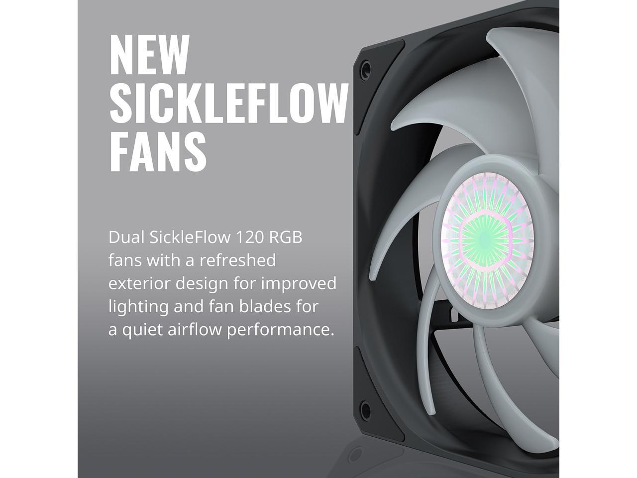 Coolermaster Masterliquid Ml240L Rgb V2, Close-Loop Aio Cpu Liquid Cooler, 240 Radiator, Dual