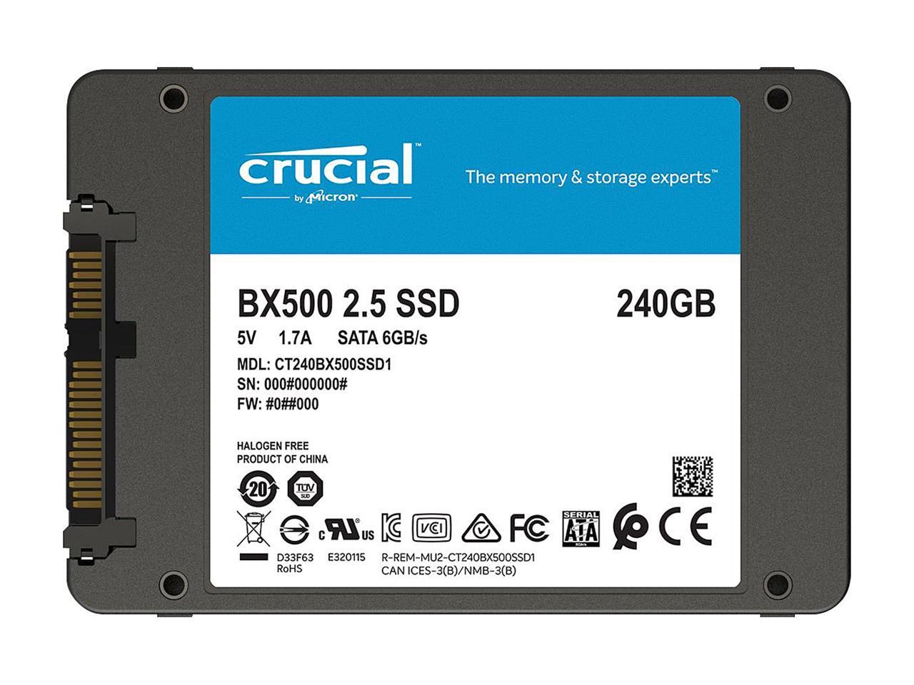 Crucial BX500 240 GB Solid State Drive - 2.5 Internal - SATA (SATA/600)" CT240BX500SSD1