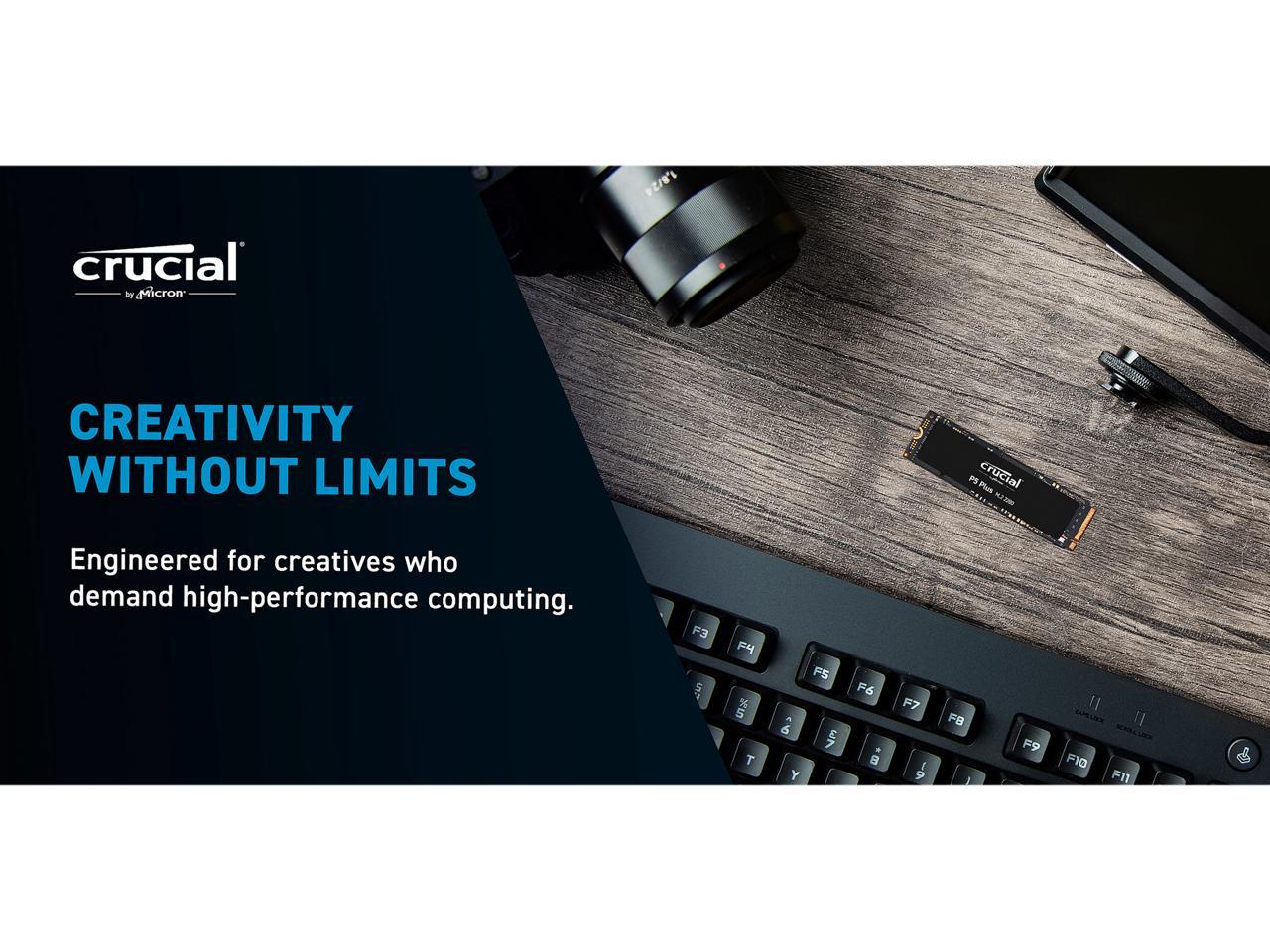 Crucial P5 Plus CT500P5PSSD8 500 GB Solid State Drive - M.2 2280 Internal - PCI Express NVMe (PCI Express NVMe 4.0 x4)