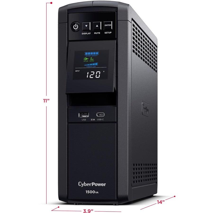 Cyberpower Cp1500Pfclcd Uninterruptible Power Supply (Ups) Line-Interactive 1.5 Kva 900 W 10 Ac Outlet(S)