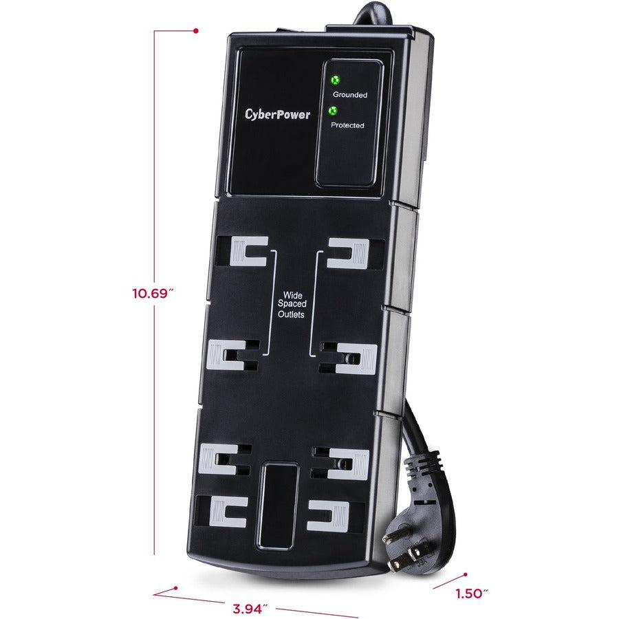 Cyberpower Csb808 Surge Protector Black 8 Ac Outlet(S) 125 V 2.44 M