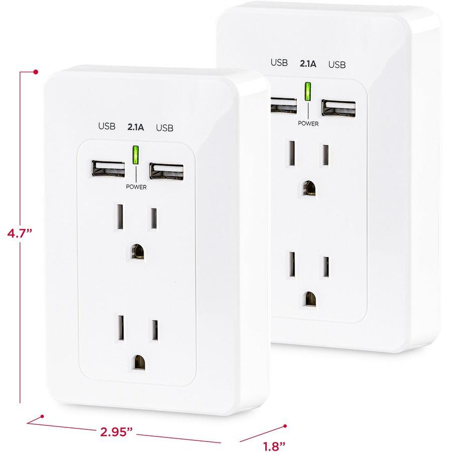 Cyberpower Mp18Ho007 Socket-Outlet 2 X Usb A + 2 X Nema 5-15 White