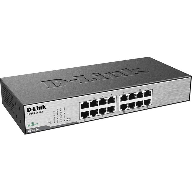 D-Link Dss-16+ 16-Port 10/100 Unmanaged Metal Desktop Or