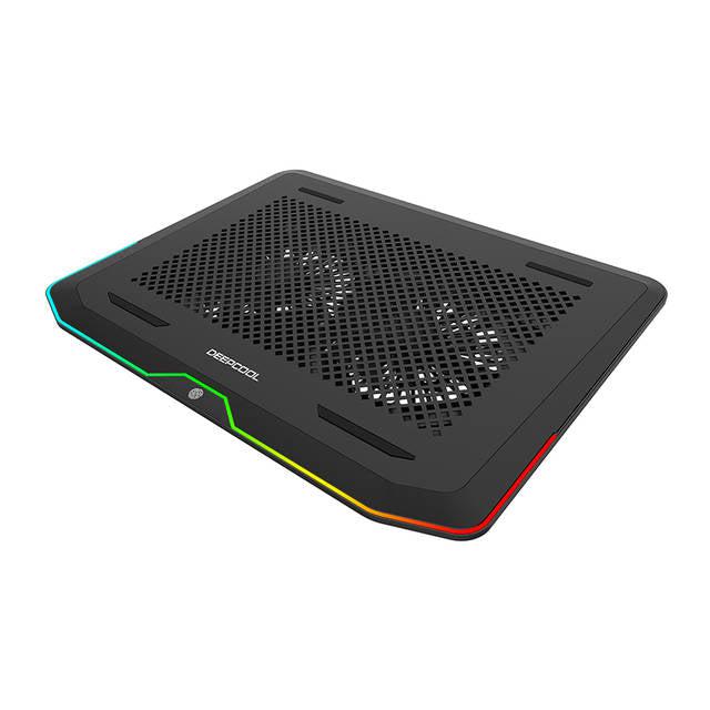 Deep Cool N80 Rgb Laptop Cooling Pad, 16.7 Million Rgb Colors Led, Pure Metal Panel, Two 140Mm Fans,