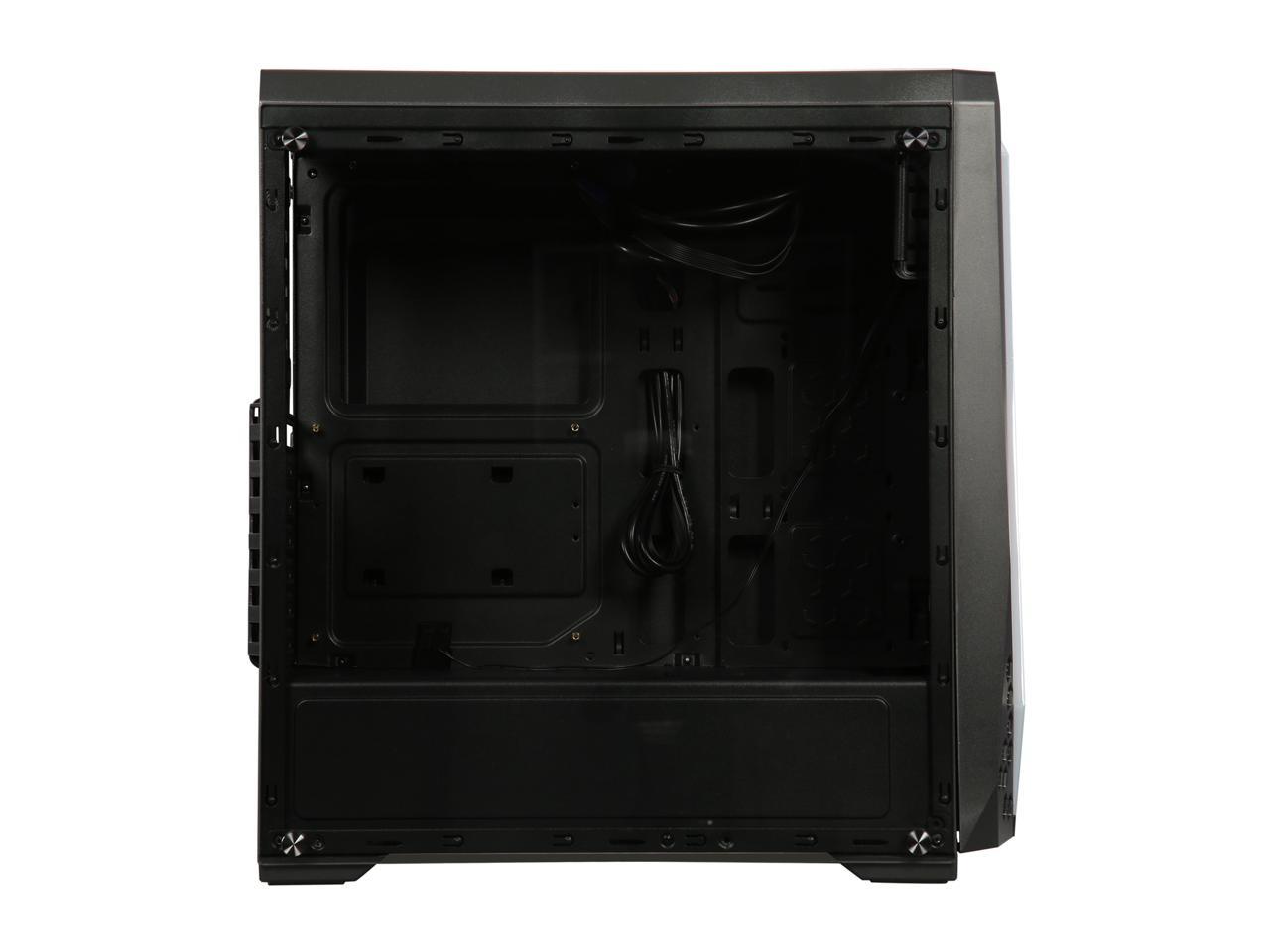 Diypc S2-Bk-Rgb Black Usb3.0 Steel/ Tempered Glass Atx Mid Tower Gaming Computer Case W/Tempered Glass Panel And Addressable Rgb Led Strip