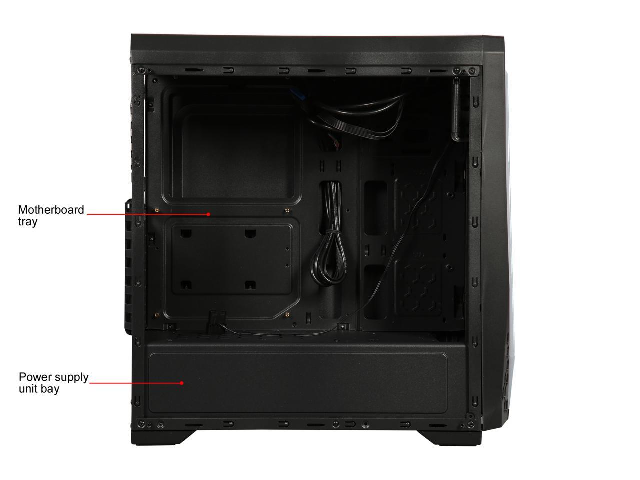 Diypc S2-Bk-Rgb Black Usb3.0 Steel/ Tempered Glass Atx Mid Tower Gaming Computer Case W/Tempered Glass Panel And Addressable Rgb Led Strip