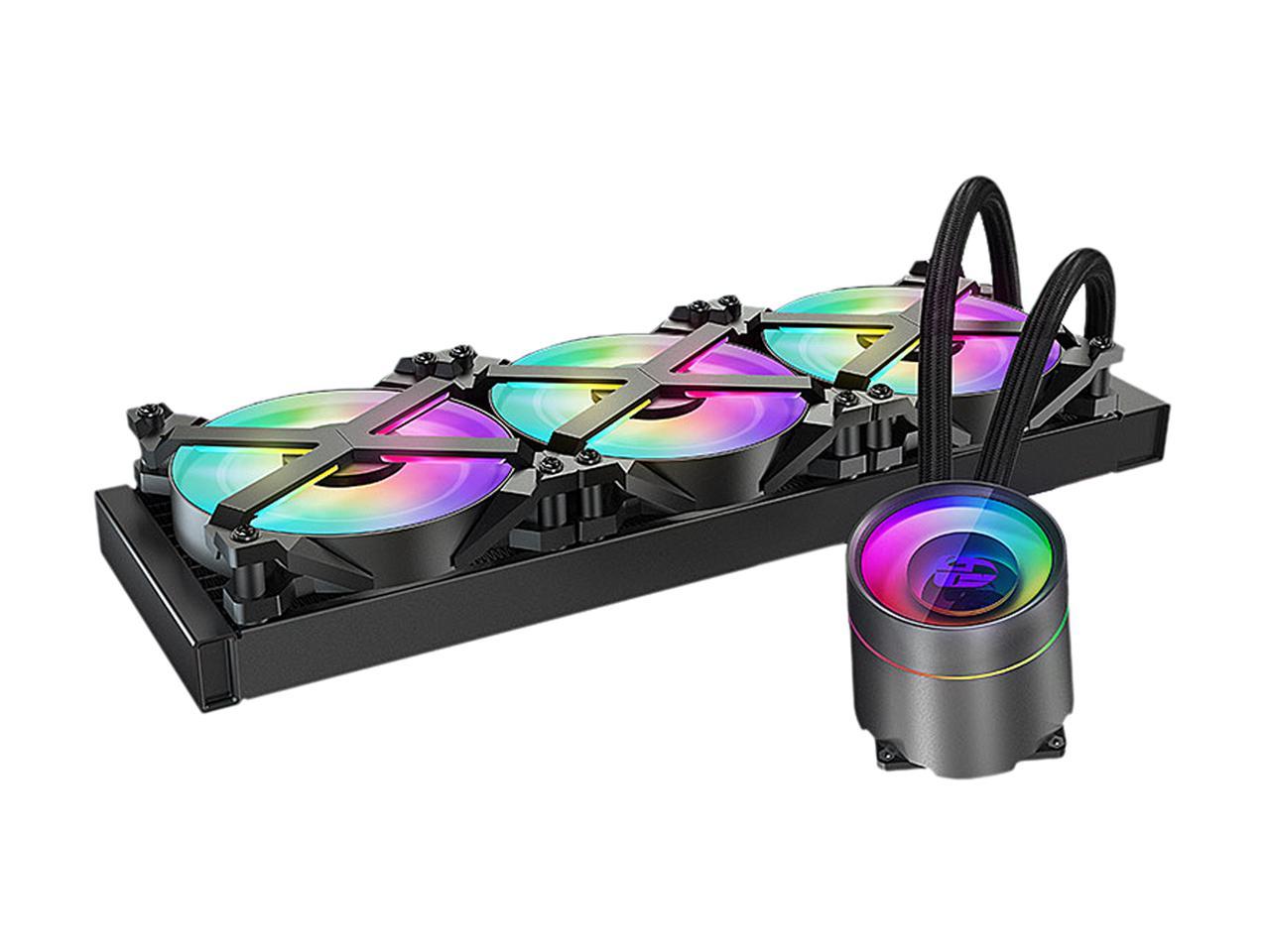 Deepcool Castle 360Ex Rgb Aio Liquid Cpu Cooler, Anti-Leak Technology, Three Mf120Gt A-Rgb Pwm Fans,