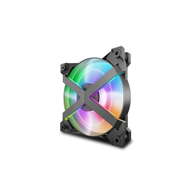 Deepcool Mf120 Gt A-Rgb X-Frame, 5V 3-Pin Motherboard Connector, Included 4-Port Pwm Fan Hub, 6-Port Rgb Hub And Wire Controller, 3 Fan Pack