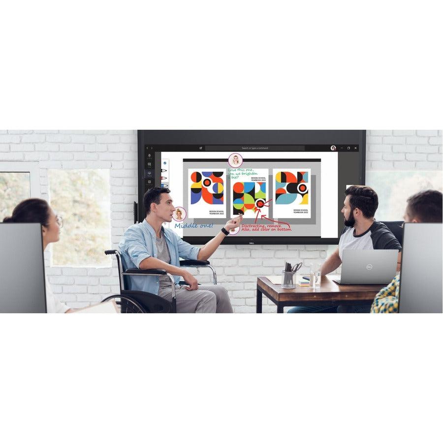 Dell C6522Qt Interactive Whiteboard 163.9 Cm (64.5") 3840 X 2160 Pixels Touchscreen Black