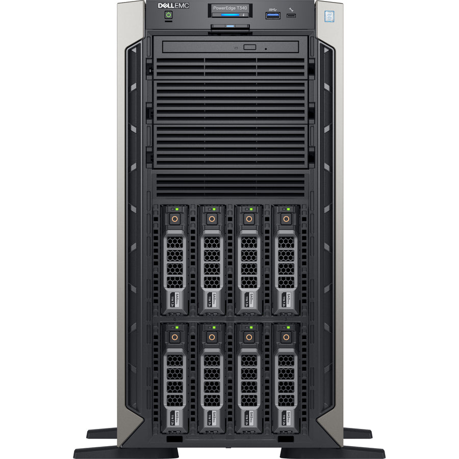 Dell EMC PowerEdge T340 5U Tower Server - 1 x Intel Xeon E-2234 3.60 GHz - 8 GB RAM - 1 TB HDD - (1 x 1TB) HDD Configuration - Serial ATA Controller - 1 Year ProSupport XDX41