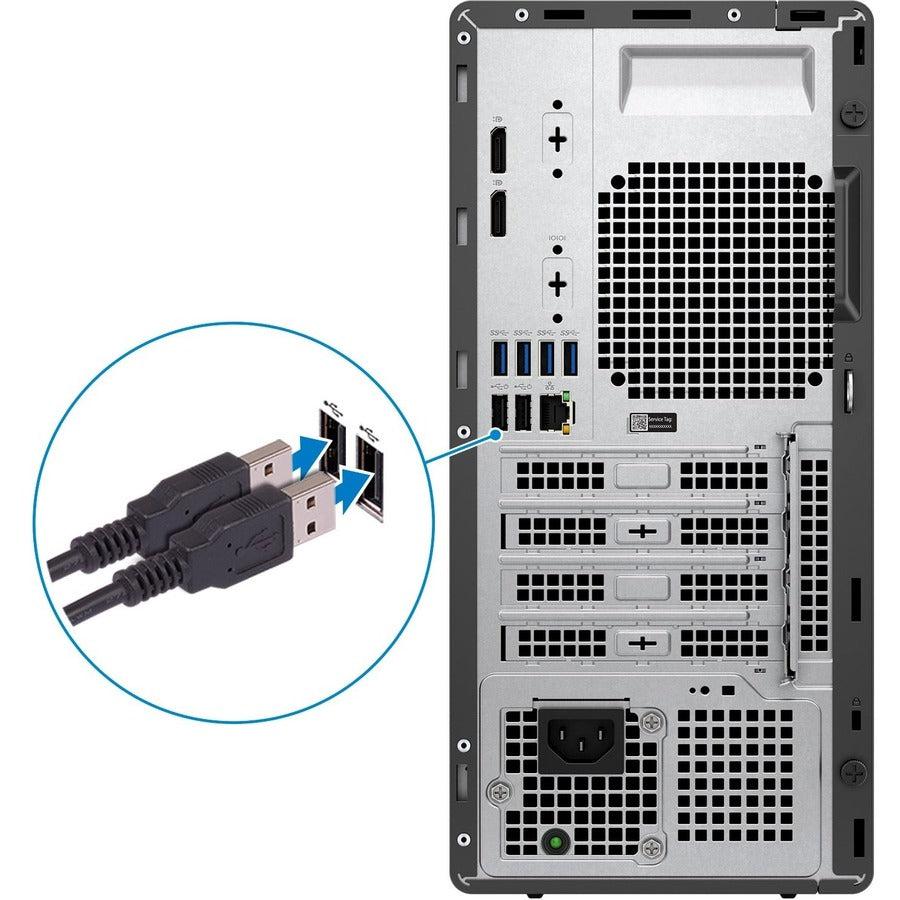 Dell OptiPlex 5000 Desktop Computer - Intel Core i5 12th Gen i5-12500 - vPro Technology - 8 GB - 256 GB SSD - Tower - Black HYDM3