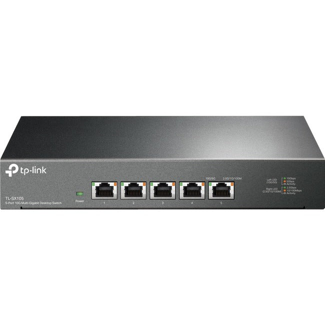 Desktop Switch 5-Port 10G - TP-Link TL-SX105 Multi-Gigabit Unmanaged Fanless Ethernet | TecISoft