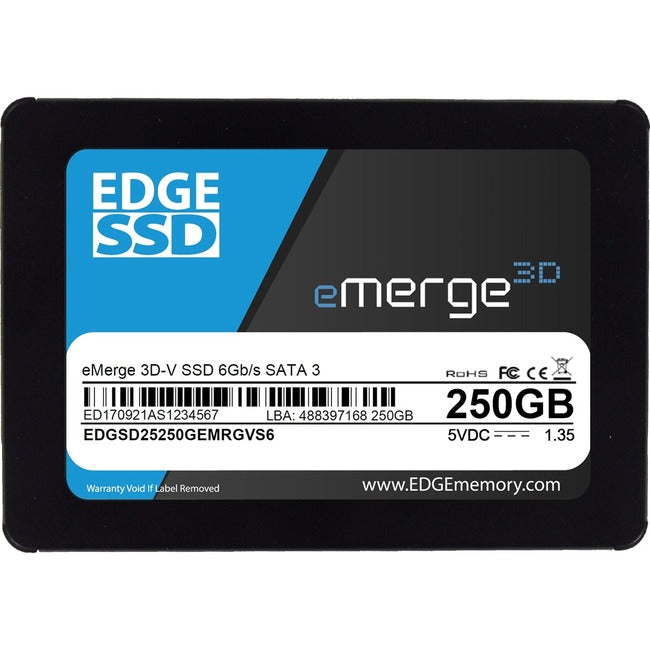 EDGE eMerge 3D-V 250 GB Solid State Drive - 2.5 Internal - SATA (SATA/600)" PE255039