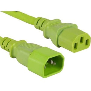 ENET C13 to C14 2ft Green Power Extension Cord / Cable 250V 18 AWG 10A NEMA IEC-320 C13 to IEC-320 C14 2' C13C14-GN-2F-ENC
