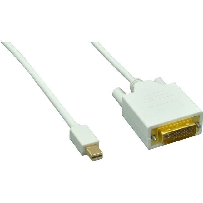 ENET DVI Male to Mini DisplayPort Male 32 AWG White Cable 6ft DVIM-MDPM-WH-6F