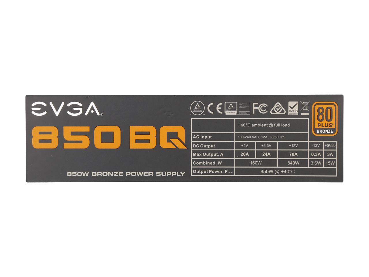 Evga 110-Bq-0850-V1 850 Bq, 80+ Bronze 850W, Semi Modular, 5 Year Warranty, Power Supply 110-Bq-0850-V1