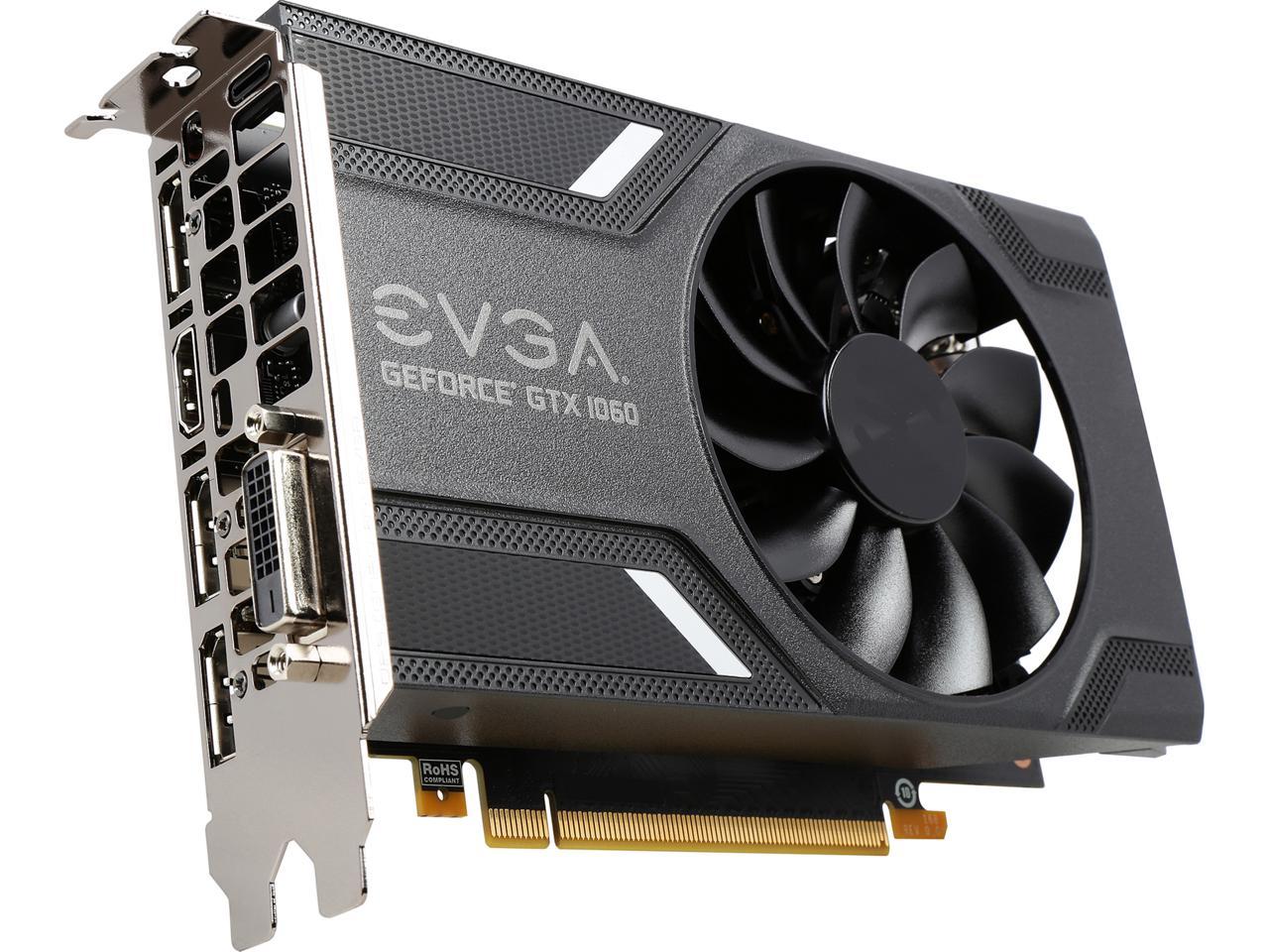 Evga Geforce Gtx 1060 Gaming, Acx 2.0 (Single Fan), 06G-P4-6161-Kr, 6Gb Gddr5, Dx12 Osd Support (Pxoc), Only 6.8 Inches