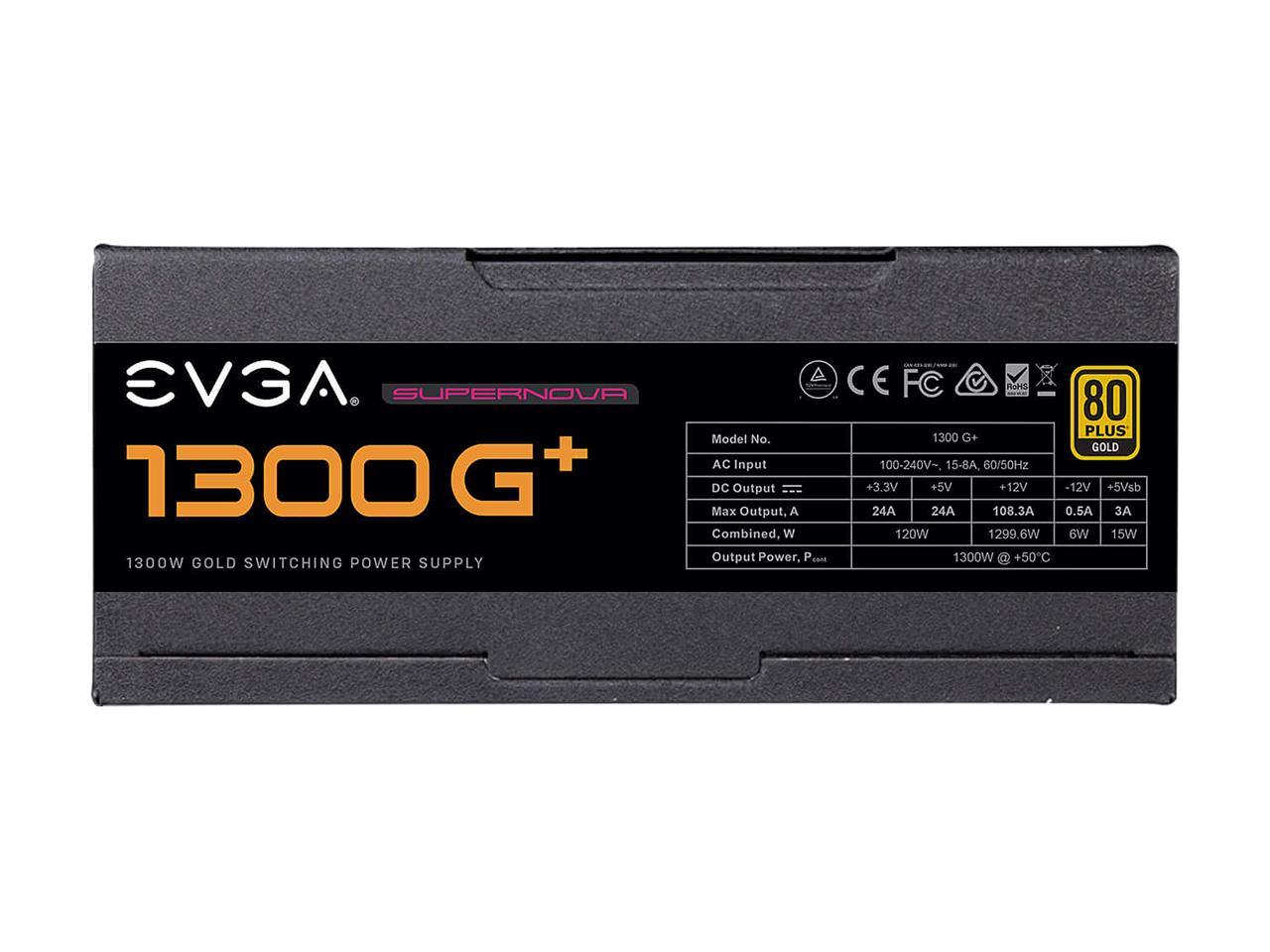 Evga Supernova 1300 G+ 220-Gp-1300-X1 1300W 80+ Gold Fully Modular 10 Year Warranty Power Supply