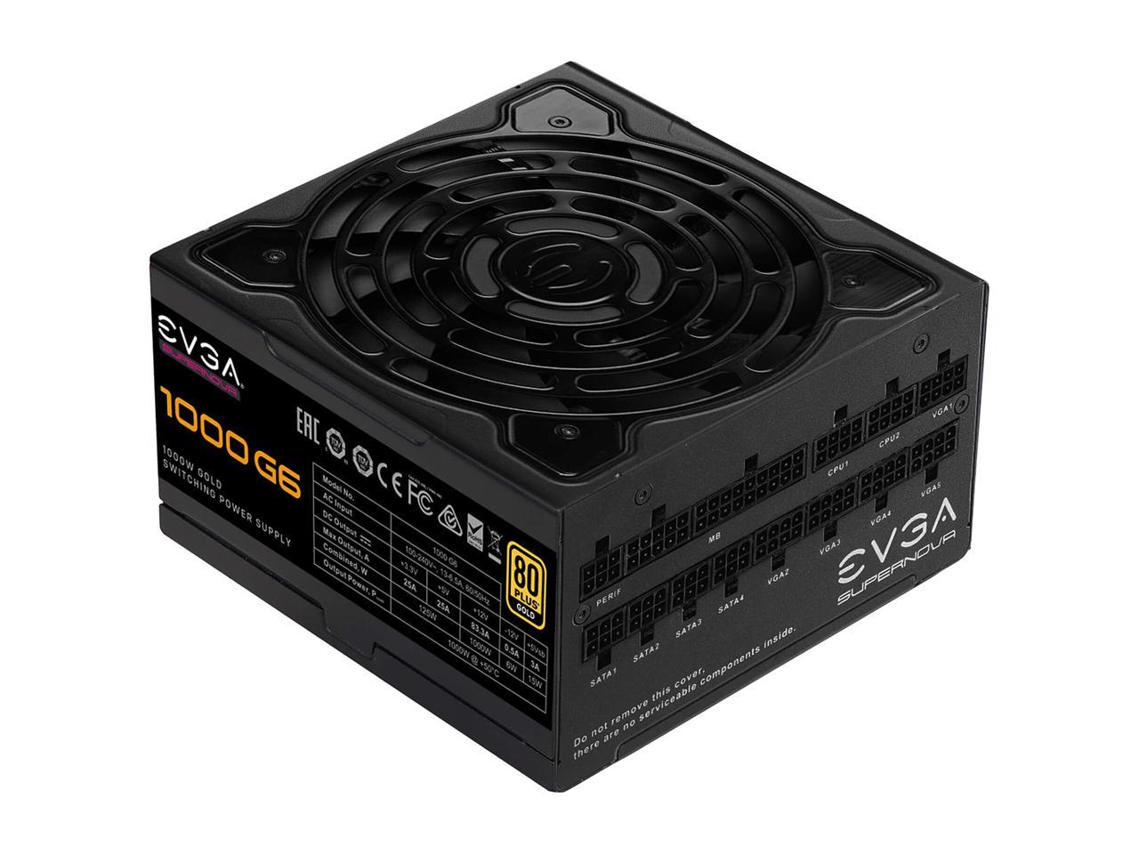 Evga Supernova G6 Series 220-G6-1000-X1 1000W 80 Plus Gold Fully Modular 10 Year Warranty Power Supply