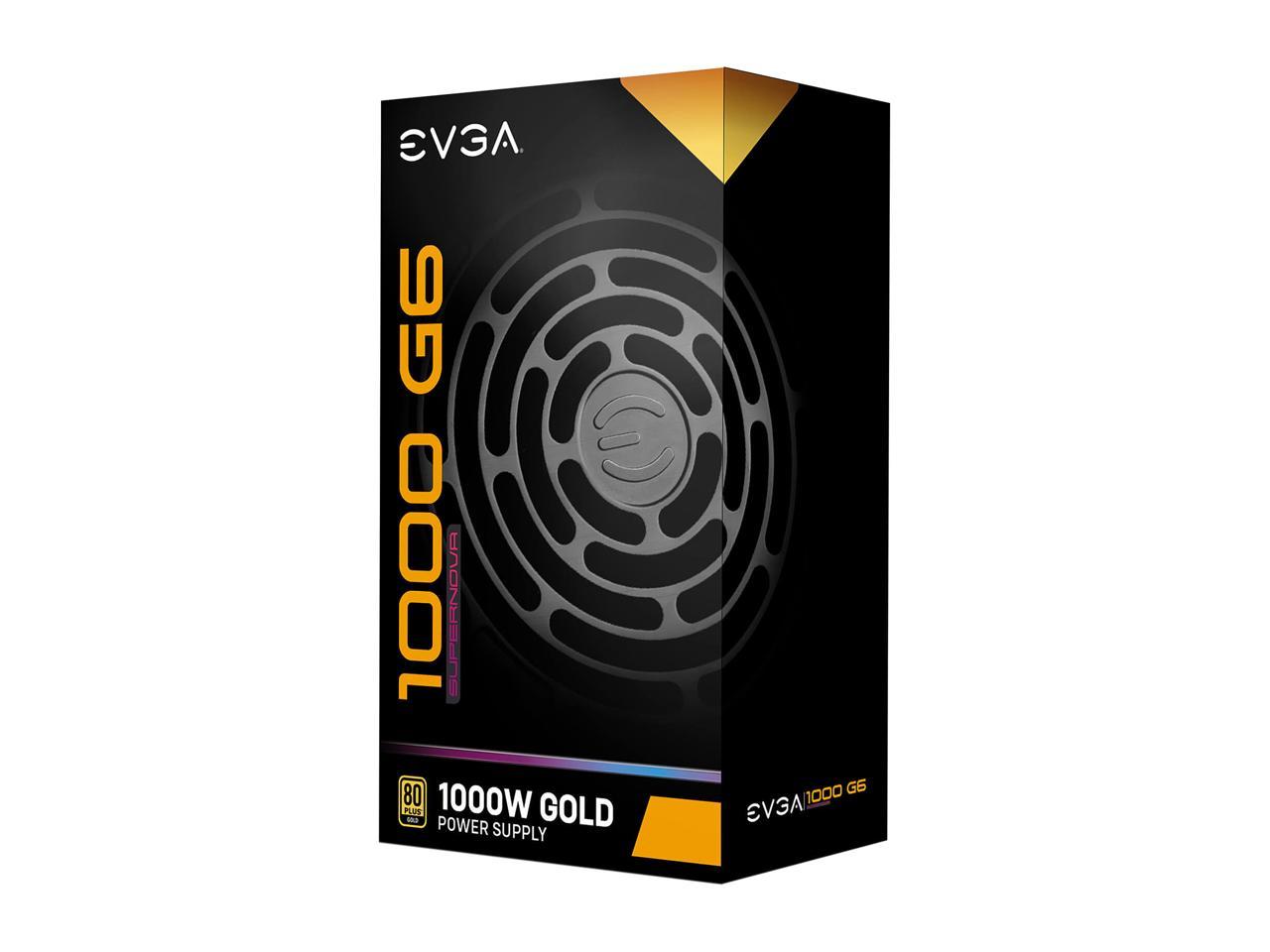 Evga Supernova G6 Series 220-G6-1000-X1 1000W 80 Plus Gold Fully Modular 10 Year Warranty Power Supply