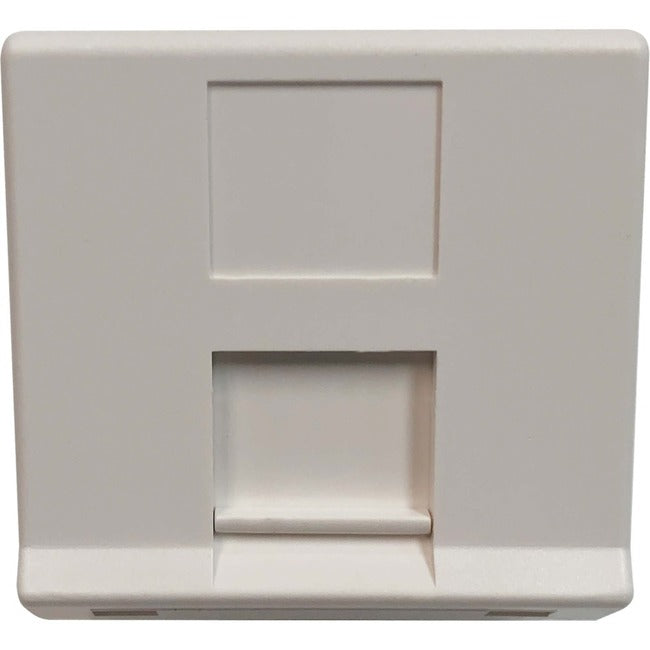 Eaton Tripp Lite Series 1-Port European-Style Insert, Unloaded Shuttered Angled Module, Icon Tab, White, TAA N042E-WM1-SAT