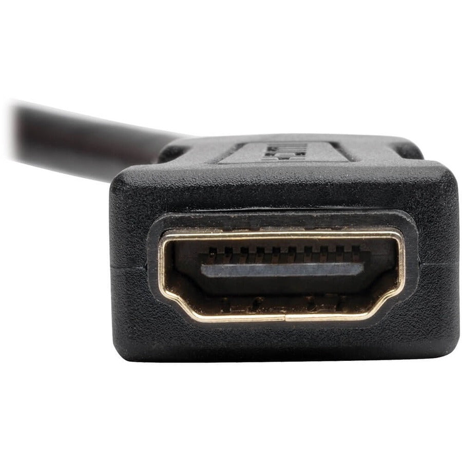 Eaton Tripp Lite Series High-Speed HDMI with Ethernet All-in-One Keystone/Panel Mount Coupler Cable (F/F), Angled Connector, 1 ft. (0.31 m) P164-001-KPA-BK