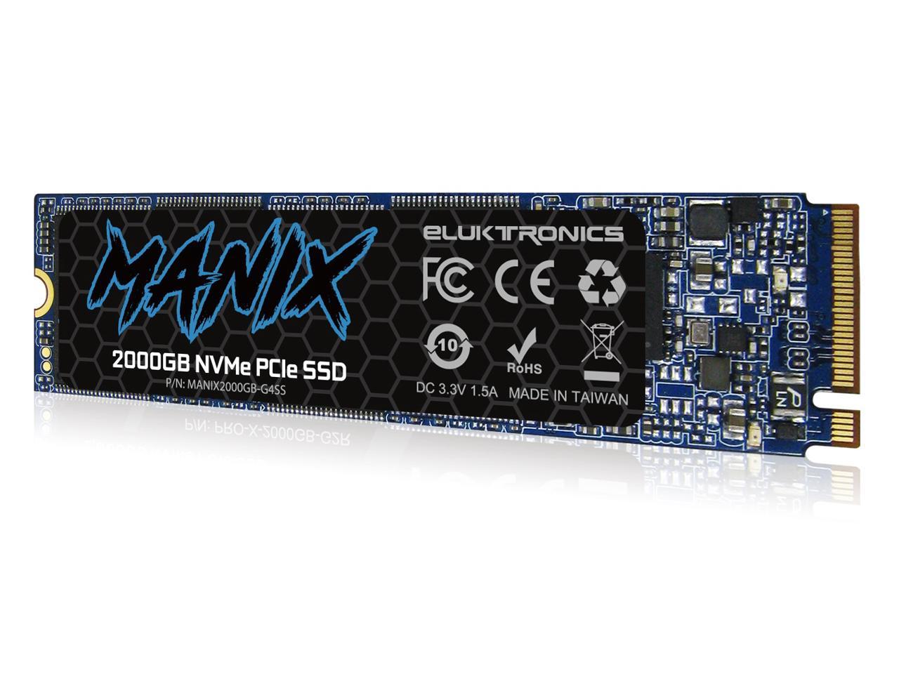 Eluktronics Manix 2Tb Ultra Performance Series Pcie Nvme 4.0 X 4 M.2 2280 Ssd