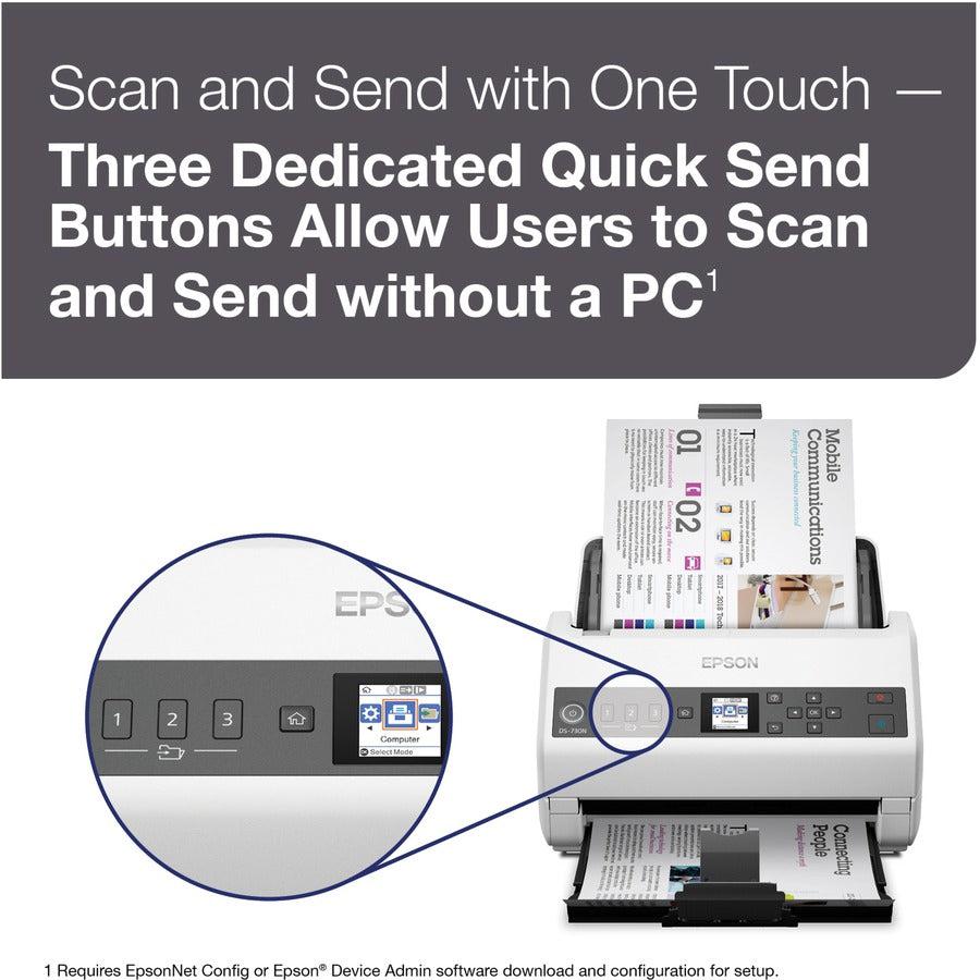 Epson Ds-730N - Document Scanner - Desktop - Usb 2.0, Gigabit Lan