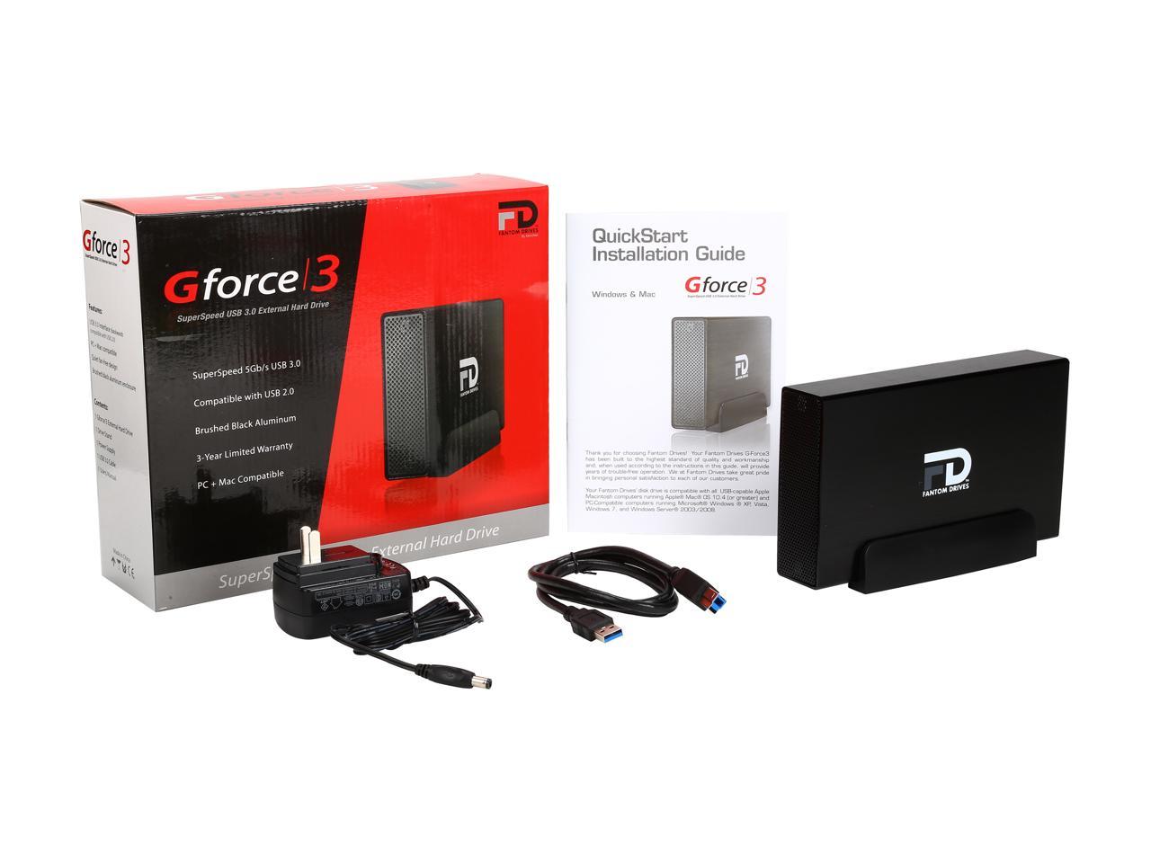 Fantom Drives G-Force3 Pro 1Tb Usb 3.0 Aluminum Desktop External Hard Drive Gf3B1000Up Black