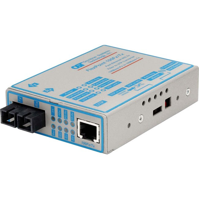 FlexPoint 100Mbps Ethernet Fiber Media Converter RJ45 SC Single-Mode 60km 4334-1