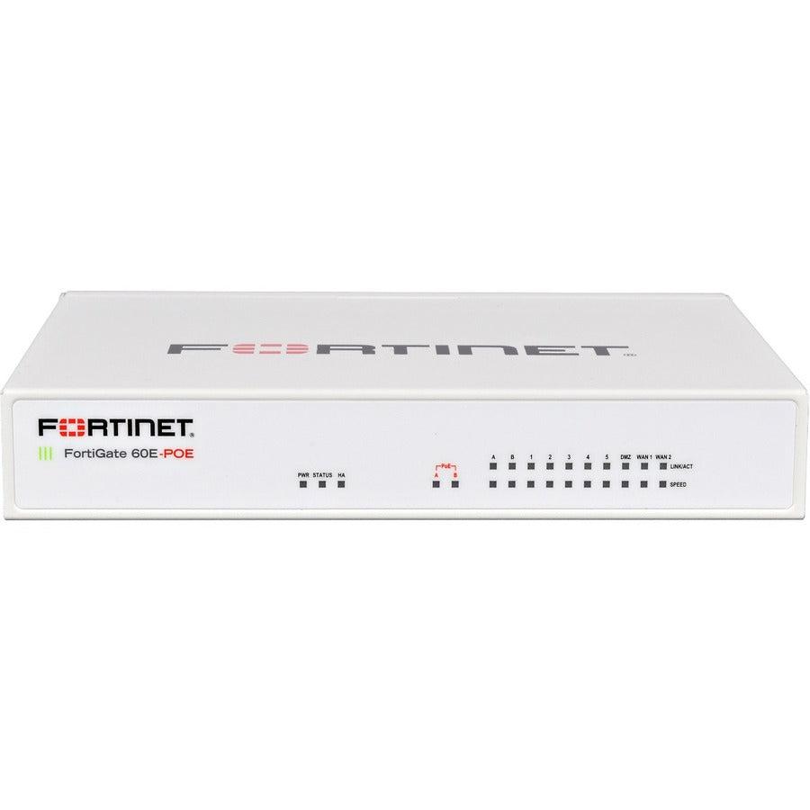 Fortinet Fortigate-60E-Poe Hardware Plus 3 Year 24X7 Forticare And Fortiguard Enterprise Protection