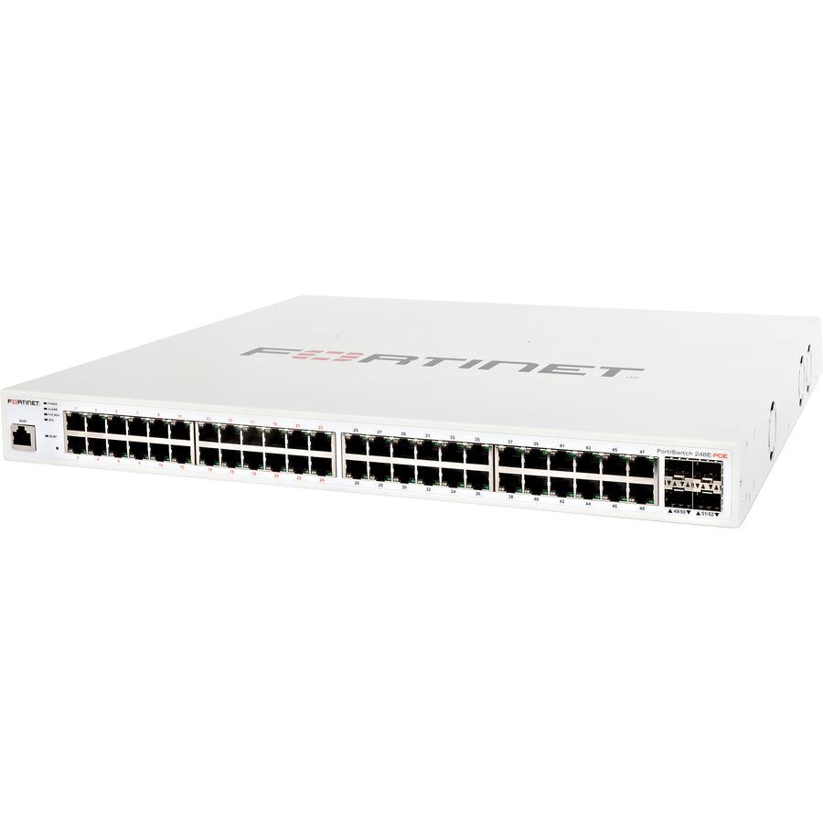 Fortinet Layer 2/3 Fortigate Switch Controller Compatible Poe+ Switch With 48 X Ge Rj45 Ports, 4 X Ge Sfp