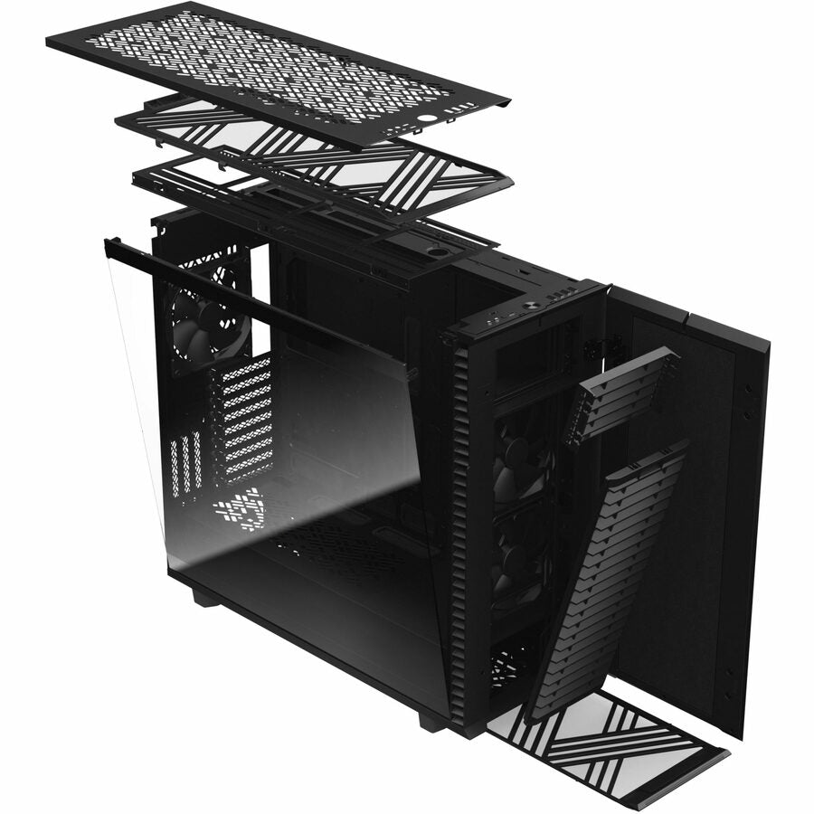 Fractal Design Define 7 Xl Black Tg Light Tint /Brushed Aluminum/Steel E-Atx Silent Modular Tempered Glass Window Full Tower Computer Case