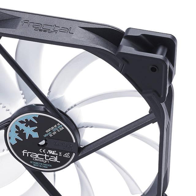 Fractal Design Fd-Fan-Vent-Hf14-Wt Venturi Hf-14 140Mm High Airflow Fluid Dynamic Bearing White Computer Case Fan
