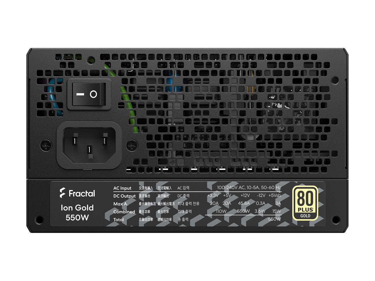 Fractal Design Fd-P-Ia2G-550-Us Ion Gold 550W 80 Plus Gold Certified Fully Modular Atx Power Supply