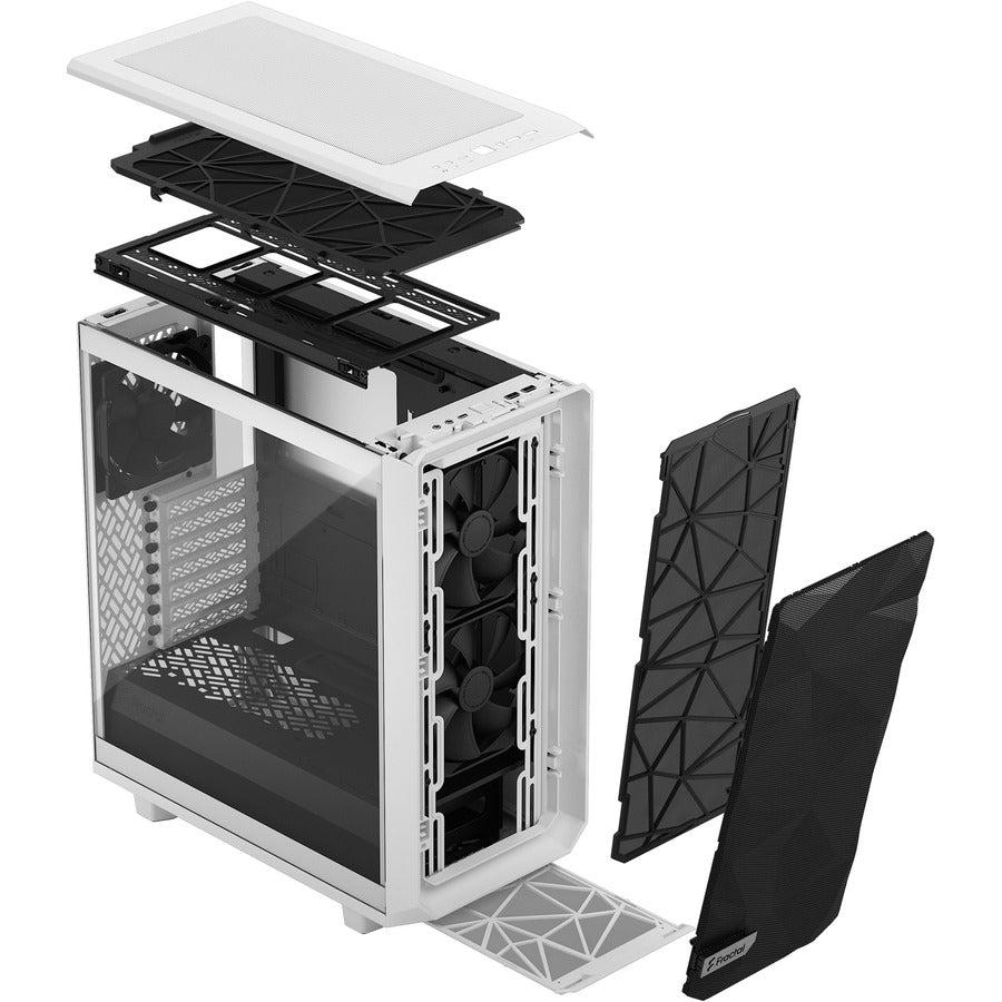 Fractal Design Fd-C-Mes2C-05 Meshify 2 Compact White Tempered Glass Clear Atx Mid Tower Computer Case (White)