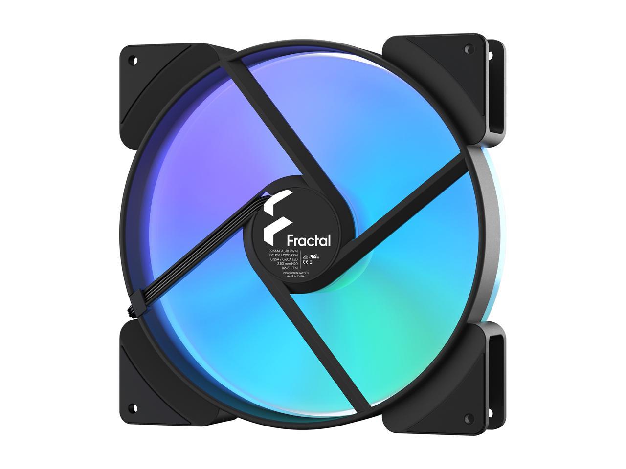 Fractal Design Prisma Al-18 Pwm 180 Mm Addressable Rgb Led Lls Bearing Computer Case Fan - Fd-Fan-Pri-Al18-Pwm