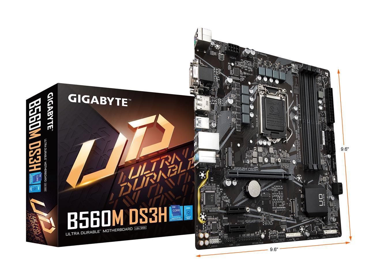Gigabyte B560M Ds3H Socket Lga1200/ Intel B560/ Ddr4/ Sata3&Usb3.2/ M.2/ Micro Atx Motherboard