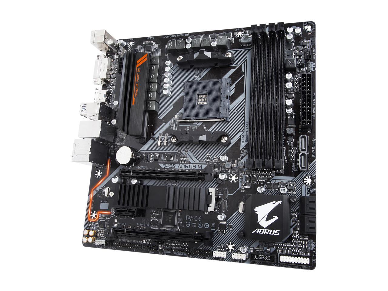 Gigabyte Motherboard B450 Aorus M Am4 Amd B450 Sata 6Gb/S Micro Atx Amd Motherboard