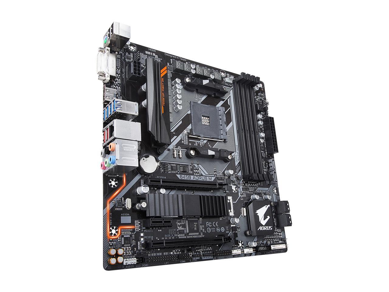 Gigabyte Motherboard B450 Aorus M Am4 Amd B450 Sata 6Gb/S Micro Atx Amd Motherboard