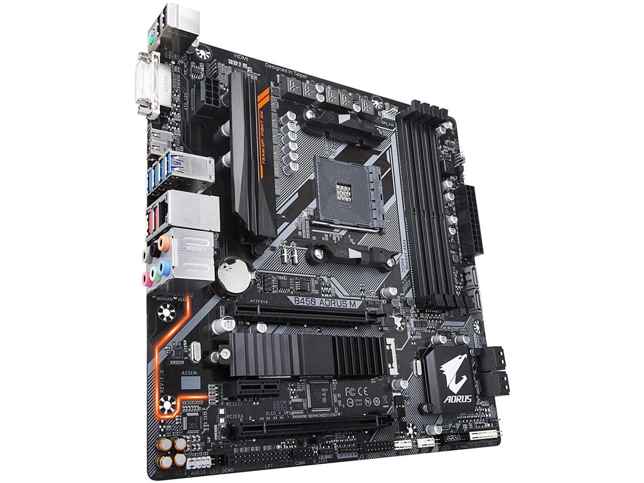 Gigabyte Motherboard B450 Aorus M Am4 Amd B450 Sata 6Gb/S Micro Atx Amd Motherboard